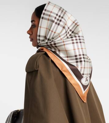 Burberry Check silk twill scarf | Burberry