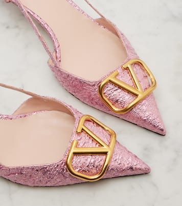 VLogo cloqué jacquard slingback pumps | Valentino Garavani