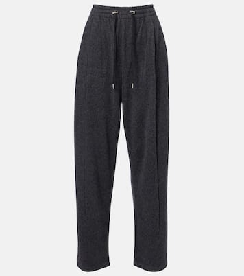 Pantaloni tapered in lana e cashmere | Prada