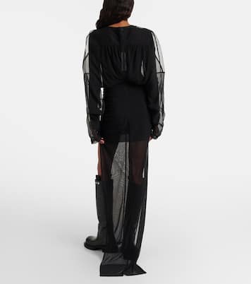 Abito lungo Collage in tulle e chiffon | Rick Owens