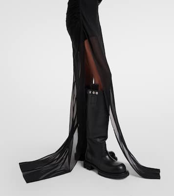 Abito lungo Collage in tulle e chiffon | Rick Owens