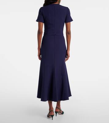 Vestido midi Luisa de crepé con cinturón | Safiyaa