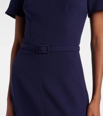 Vestido midi Luisa de crepé con cinturón | Safiyaa