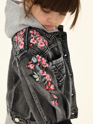 Embroidered denim jacket | Monnalisa