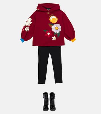 Floral cotton hoodie | Dolce&Gabbana Kids