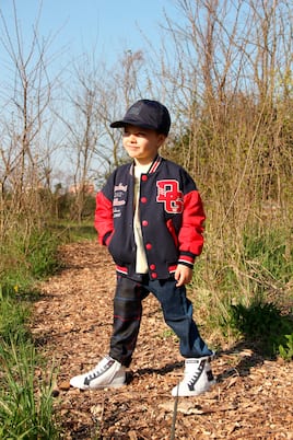 Printed cotton-blend varsity jacket | Dolce&Gabbana Kids