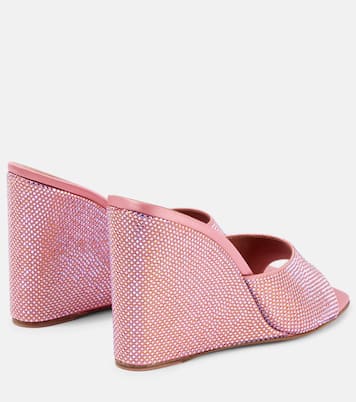 Lupita embellished satin wedge sandals | Amina Muaddi