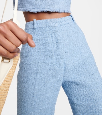 Pantalon évasé à taille haute en tweed | Oscar de la Renta