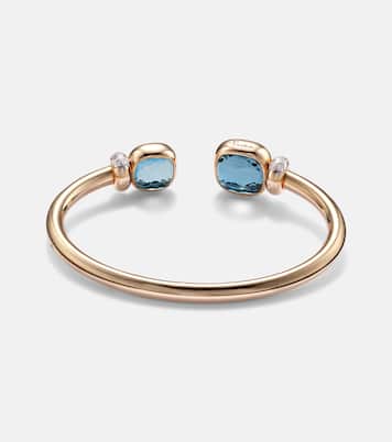 Bracelet Nudo en or rose 18 ct, topaze bleue et diamant | Pomellato