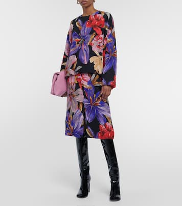 Jupe midi à fleurs | Dries Van Noten