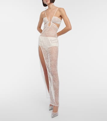 Bridal cutout lace gown | Nensi Dojaka