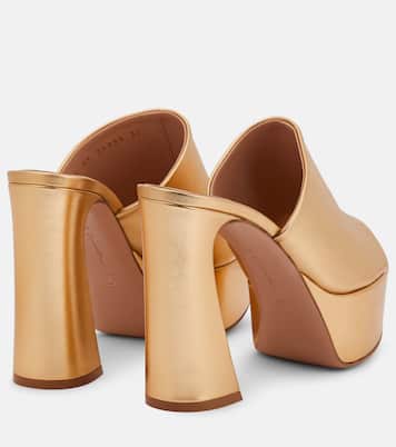 Holly metallic leather platform mules | Gianvito Rossi