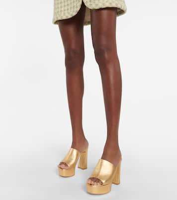 Holly metallic leather platform mules | Gianvito Rossi