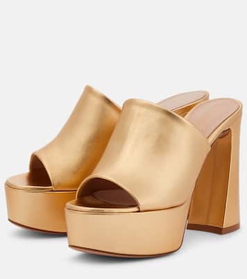 Holly metallic leather platform mules | Gianvito Rossi
