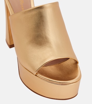 Holly metallic leather platform mules | Gianvito Rossi