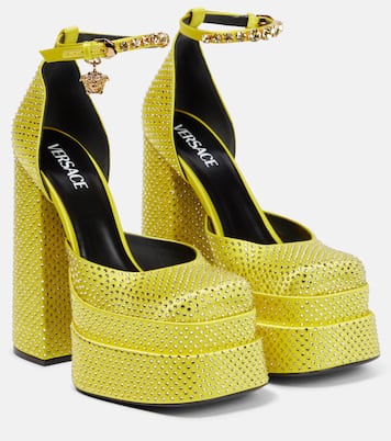 Medusa Aevitas embellished platform pumps | Versace