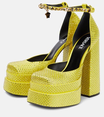 Medusa Aevitas embellished platform pumps | Versace