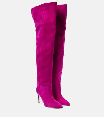 Overknee-Stiefel aus Veloursleder | Paris Texas