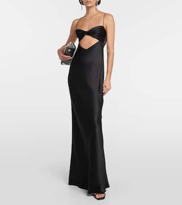 Abito lungo in seta con cut-out | The Sei