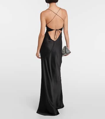Abito lungo in seta con cut-out | The Sei