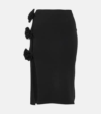 Floral-appliqué low-rise midi skirt | Jean Paul Gaultier