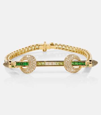 Chakra 18kt gold bracelet with gemstones | Ananya
