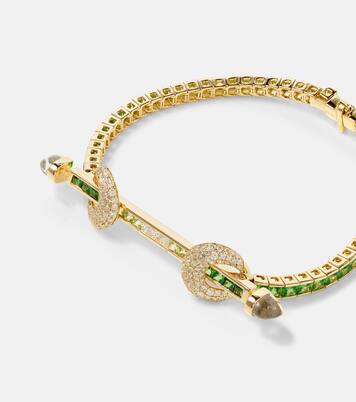 Chakra 18kt gold bracelet with gemstones | Ananya