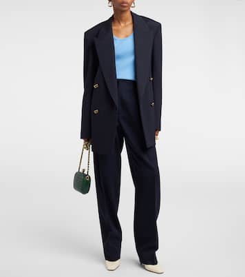 Pantalon droit à taille haute en laine | Bottega Veneta