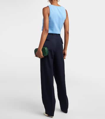 Pantalon droit à taille haute en laine | Bottega Veneta