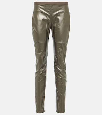 Metallic denim leggings  | Rick Owens