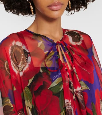 Cafetan Anemone en mousseline de soie | Dolce&Gabbana