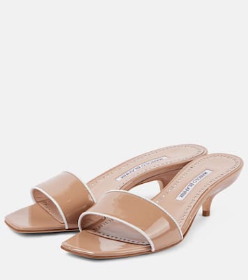 Mules Helamu en cuir verni | Manolo Blahnik