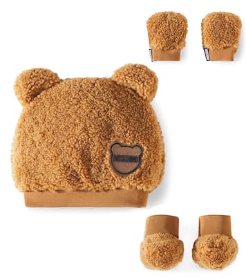 Set de gorro, zapatos y guantes de borrego sintético | Moschino Kids