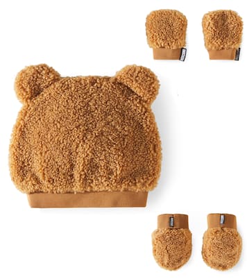 Set de gorro, zapatos y guantes de borrego sintético | Moschino Kids
