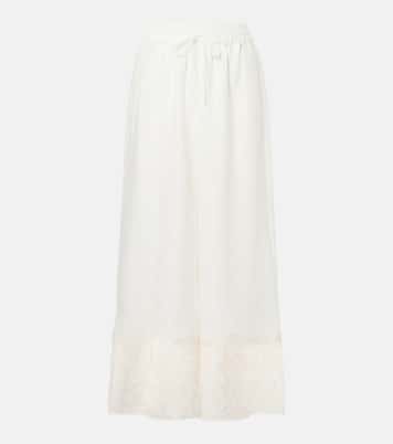 Jupe-culotte brodée en lin | Alémais
