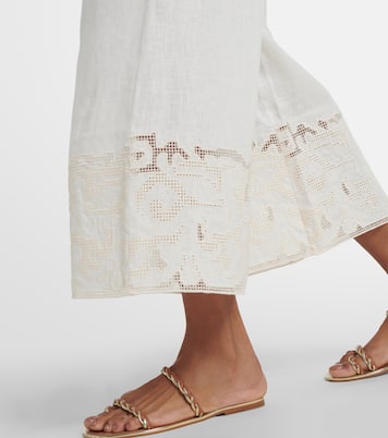 Jupe-culotte brodée en lin | Alémais
