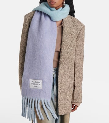 Bufanda en mezcla de lana con flecos | Acne Studios