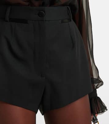 Shorts in lana e seta a vita alta | Dolce&Gabbana