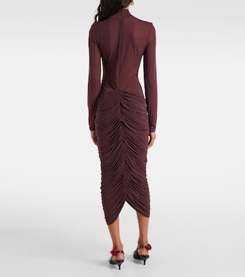 Vestido midi transparente con aplique floral | Magda Butrym