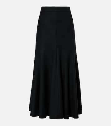 Falda peplum midi de mezcla de lana | Patou