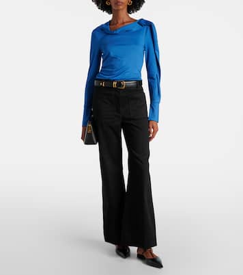 Top asimmetrico in jersey con balze | Victoria Beckham