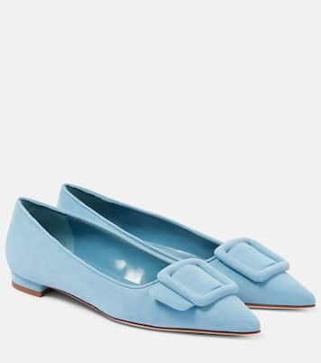 Maysalepumpflat suede ballet flats | Manolo Blahnik
