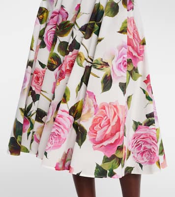 Abito midi in cotone con stampa floreale | Dolce&Gabbana