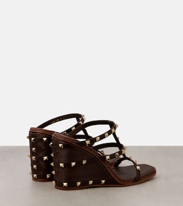 Rockstud leather wedge mules  | Valentino Garavani