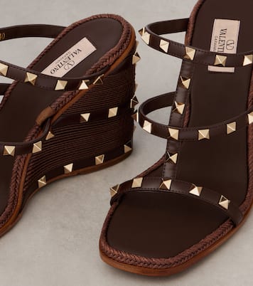 Rockstud leather wedge mules  | Valentino Garavani