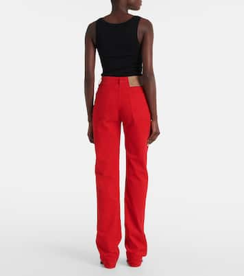 Cotton corduroy wide-leg pants | Prada