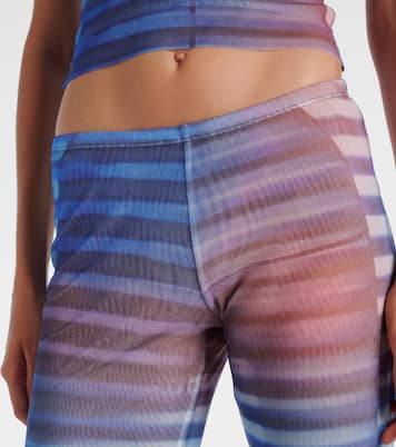 Printed striped mesh flared pants | Jean Paul Gaultier