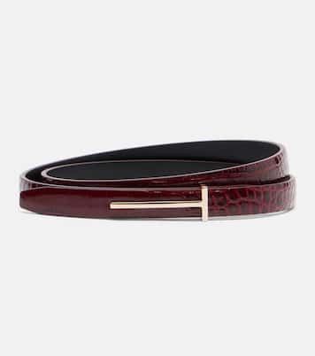 Croc-effect leather belt | Tom Ford