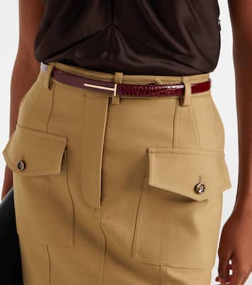 Croc-effect leather belt | Tom Ford
