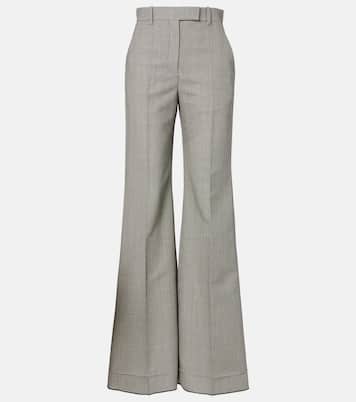 Checked wool and mohair wide-leg pants | Valentino